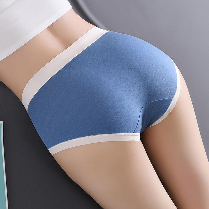 7Pcs/Set Women's Spring All-match Large Size Causal Cotton Briefs Ladies Summer Mid Waist Solid Color Highly Elastic Seamless Underpants