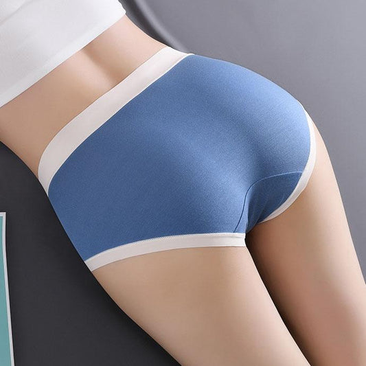 7Pcs/Set Women's Spring All-match Large Size Causal Cotton Briefs Ladies Summer Mid Waist Solid Color Highly Elastic Seamless Underpants