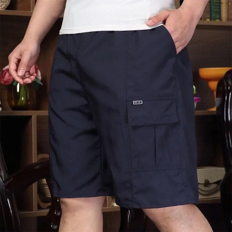 Men's Loose Summer Shorts Comfortable and Breathable Outer Wear Beach Pants Casual Tooling Style Straight Pocket Five-point Pants