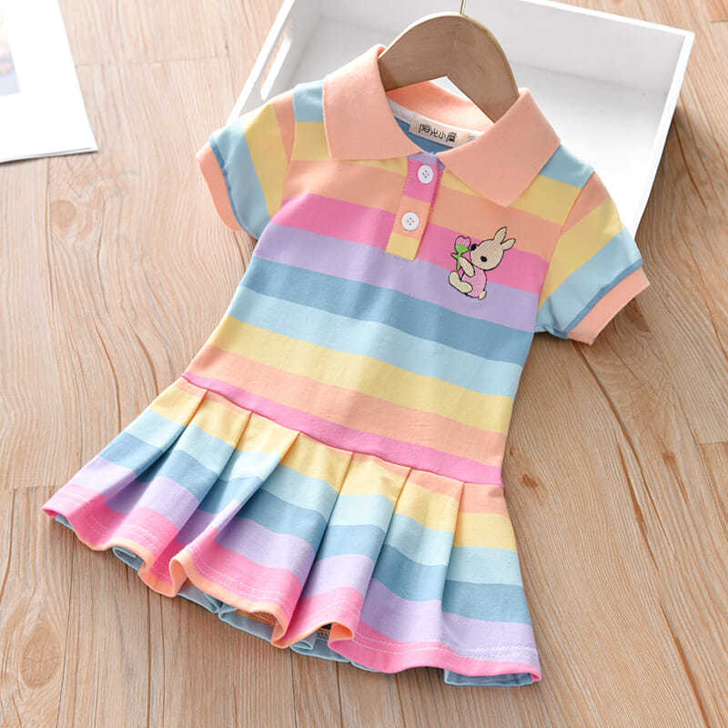 Unicon Children Dress Spring Summer Turn-Down Collar Kids Clothes Fashion Toddler Baby Girls Clothing Summer Dress Girl