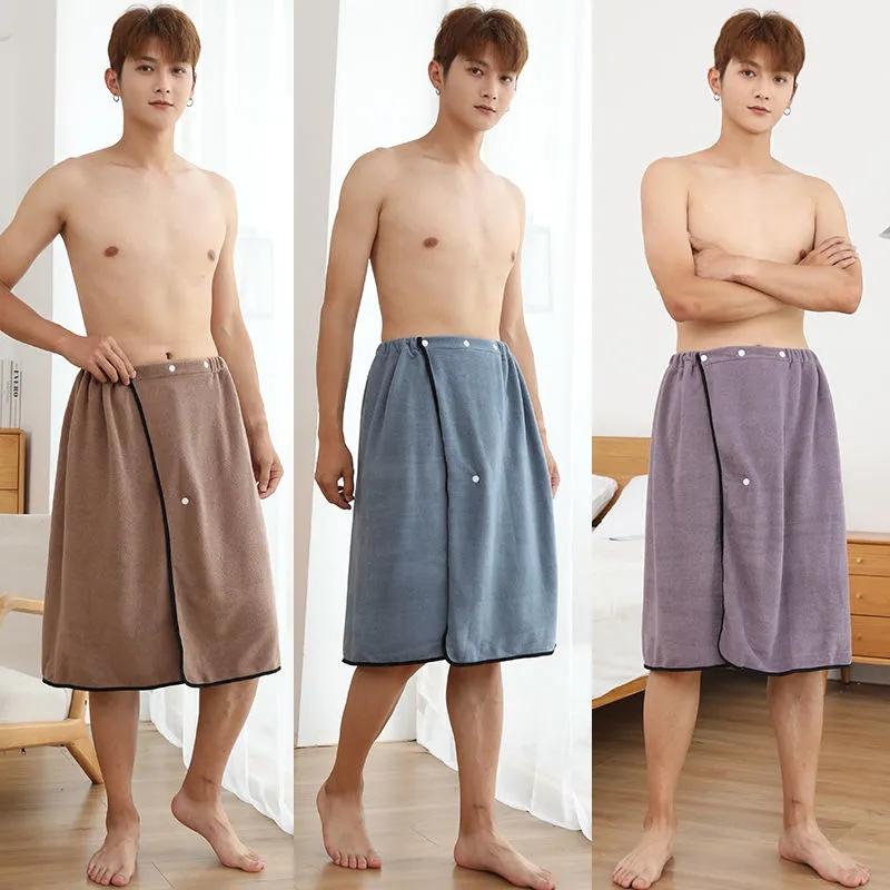 Plus Size Bath Towel Adult Male Wrapable Bath Skirt Softer Than Pure Cotton Absorbent Bathrobe