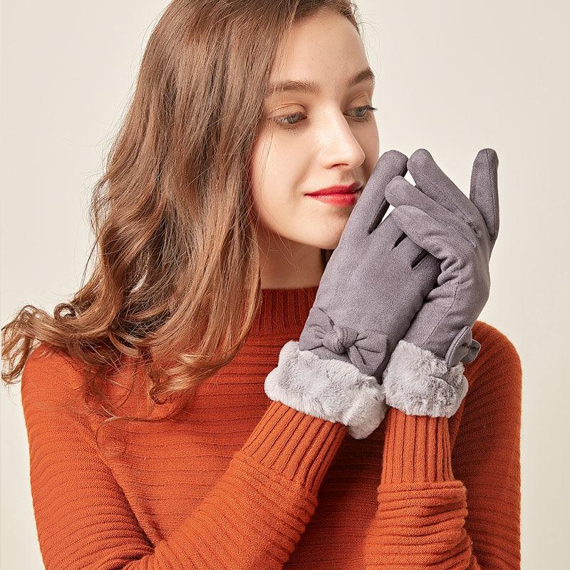 Cotton gloves Windproof gloves Winter Warm gloves Leather gloves Woman Trend fashion gloves Plush