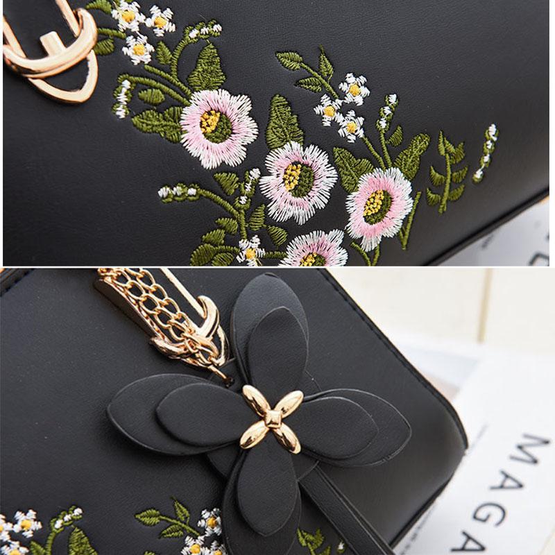 Embroidered butterfly PU Leather Handbags For Women Bags Luxury Top-Handle Bags Large Capacity Personality Crossbody Bag