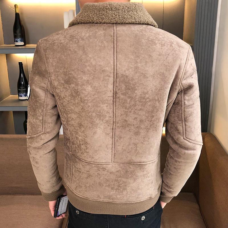 Fashionable Urban Men's Jacket Autumn and Winter Fashion Trend Slim Thick Plus Velvet Warm Jacket