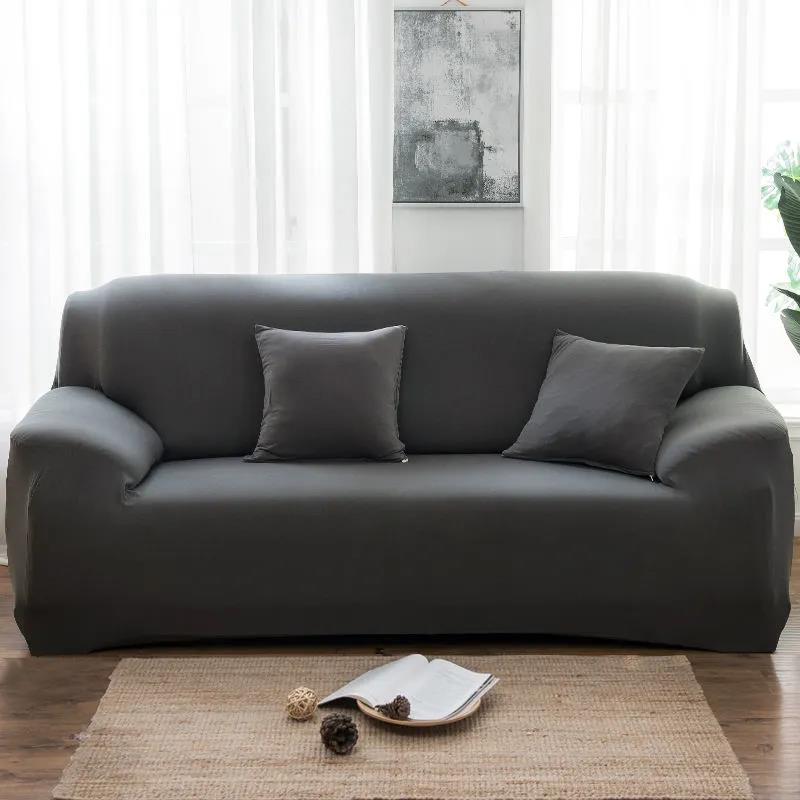 1-4 Seats Solid Color Elastic Sofa Cover Universal Furniture Home Decor Sofa Slipcover