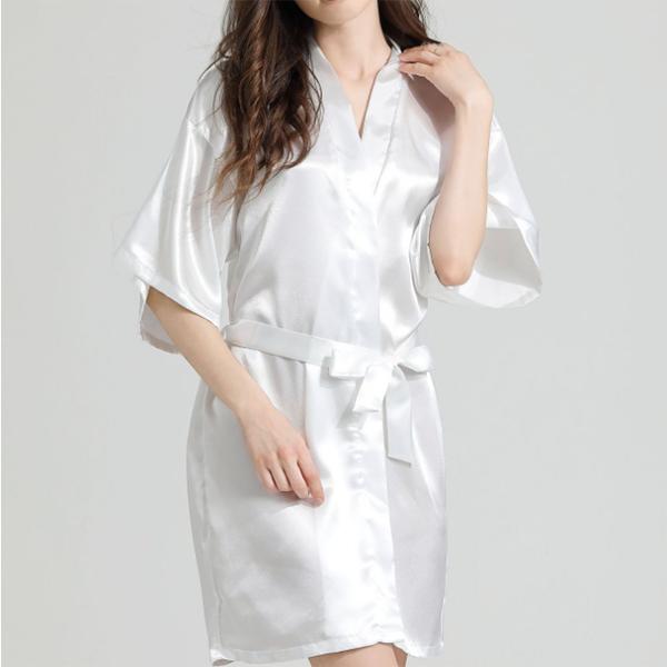 Spring and Autumn Sexy Bathrobe Nightgown Summer Simulation Silk Thin Silk Pajamas