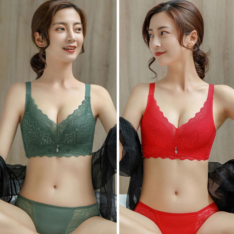 High Quality Natural Latex Underwear Small Breasted Women Gather Close Breast Bra Non-wireless Non-marking Adjustable Bra