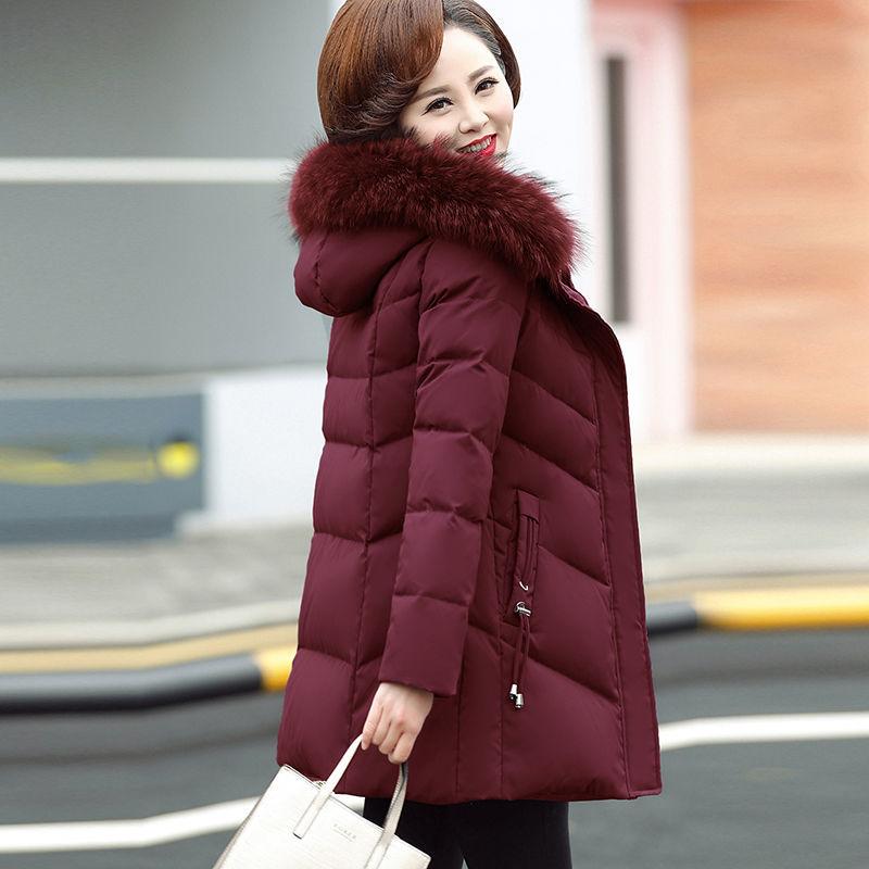 Autumn and Winter Ladies Mid-length Down Padded Jacket, Fashionable Middle-aged and Elderly Padded Jacket