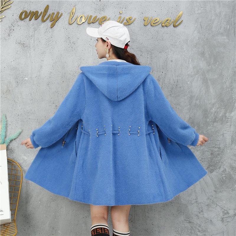 No Pilling Beaded Mid-length Sweater Autumn and Winter Korean Loose Cardigan Thick Long-sleeved Coat