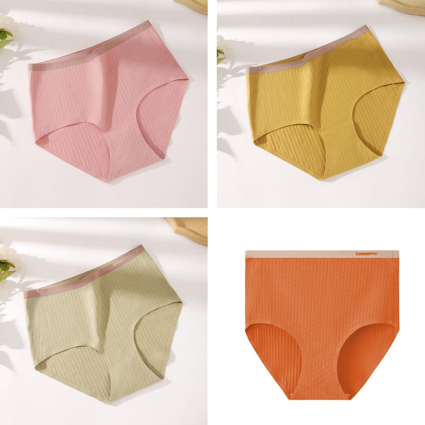 Cotton High Waist Women's Panties Butt-lifting Body-shaping Plus-size Briefs Solid Color Graphene Crotch Underpants