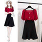 Women O-neck Chiffon T-shirt+Sexy A Word Bag Hip Skirt 2pcs Office Lady T-shirt Skirt Suit