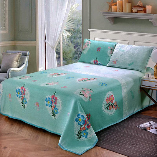 Double-sided Plus Fleece Fluffy Coral Fleece Blanket Sheets Short Plush Blanket Bedding Flannel Warm and Breathable Sheets Siesta Blanket In Winter