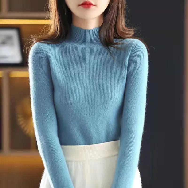 Turtleneck Sweater Women Autumn and Winter Knit Sweater Slim Fit Long-sleeved Blouse All-match Bottoming Shirt