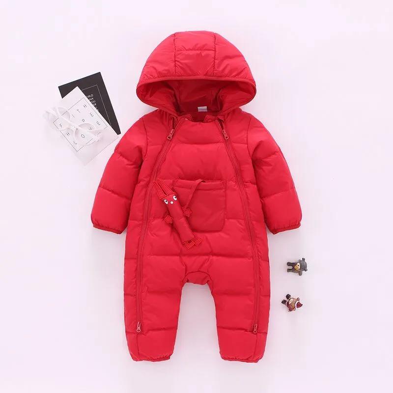 Infant Jumpsuits, Down Jackets, Baby Outing Clothes, Climbing Clothes White Duck Down To Keep Warm