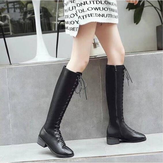 Pair of Shoes Women Boots Black Over The Knee Boots Sexy Female Autumn Winter Lady Thigh High Boots