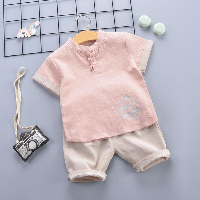 Two-piece Suit Cotton Linen Children's Clothes for Boys Girls Babies Infants Children's Clothing Suits