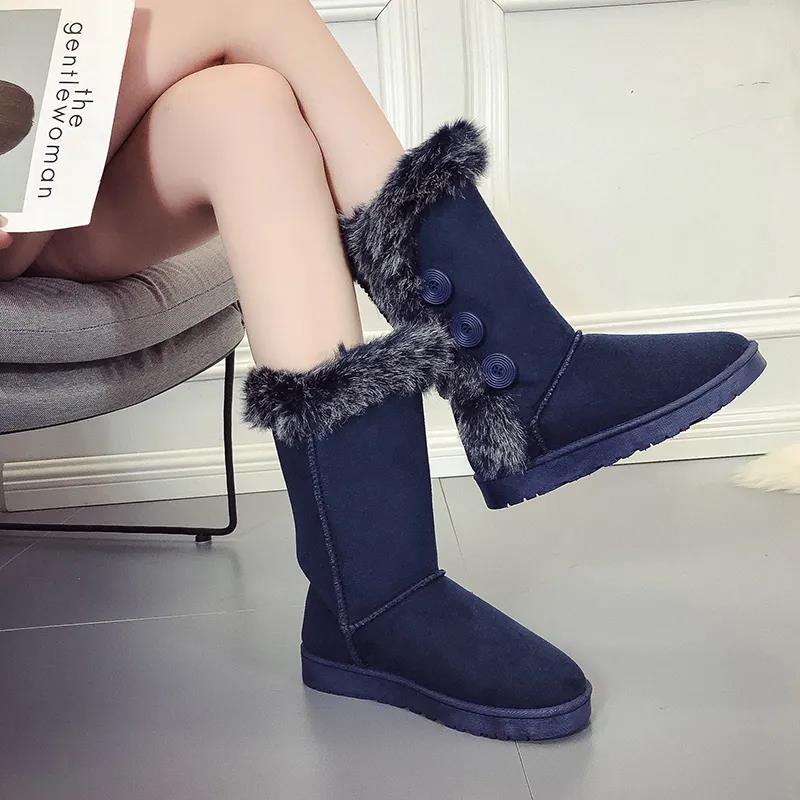 Fashion Short-Tube Snow Boots Women's Shoes Booties Rabbit Ears Rhinestone Non-Slip Wear-Resistant Plus Velvet Thickening Winter Warm