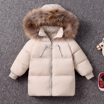 Kids Girls Jacket White-Duck Down Jacket Baby Boys Warm Hooded Outerwear Coat Children Down Parkas