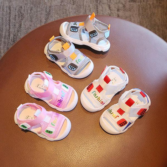 Kids Sandals Little Girls and Boys Summer Soft Sole Casual Sandals Anti-slip Outdoor Beach Print Light Flat Sandals