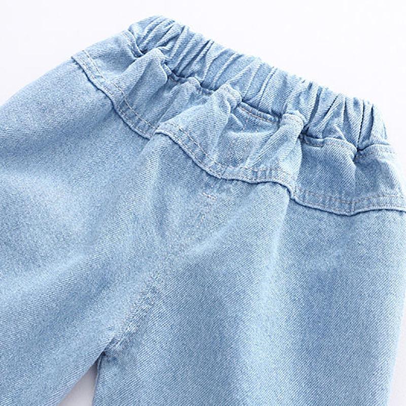 Children's Clothing Boys and Girls Jeans Spring and Autumn Casual Pants Trousers Pocket Printing Trousers