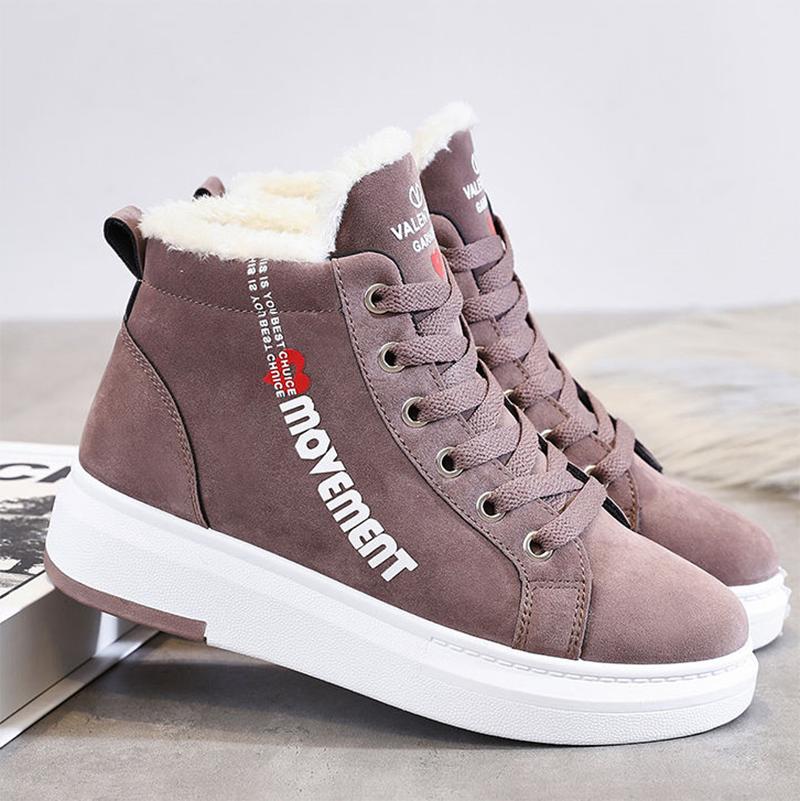 High-top Shoes Winter Women's Shoes Plush Cotton Shoes Sports All-match Student Women's Short Boots