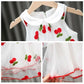 Summer Girls Dress Sleeveless Summer Girl Vest Skirt Baby Princess Skirt Children Mesh Skirt Cute Cherry Skirt