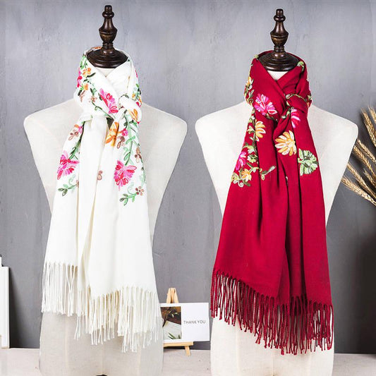 Women Fashion Accessories Elegant Printing Scarf Imitation Cashmere Warm Shawl