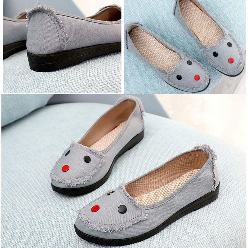 Old Beijing Cloth Shoes Women's Pedal Casual Flat Soft Sole Shoes Breathable Canvas Shoes Mother Shoes