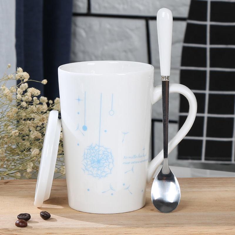 Creative Ceramic Cup Dandelion Large Capacity Water Cup Mug Couple Cup Breakfast Cup Coffee Cup Tea Cup