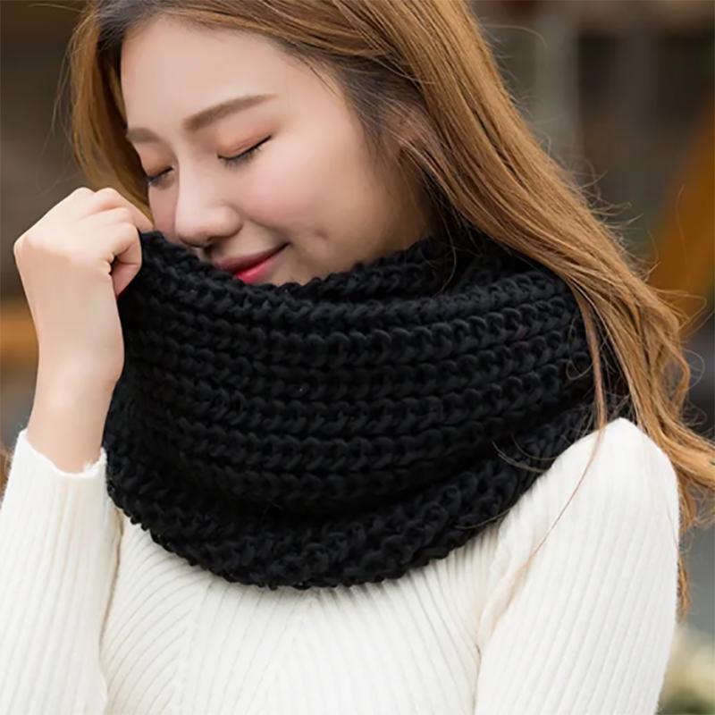 Korean Version of Thick Women's Scarfs Pullover Warm Scarf Women Autumn and Winter Woolen Winter