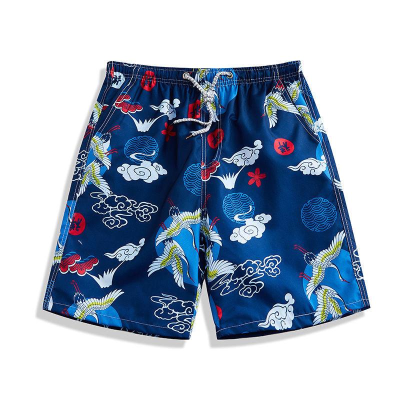 Summer Thin Printed Beach Pants Men's Loose Shorts, Large-size Flower Pants, Large-sized Slacks, Quick-drying