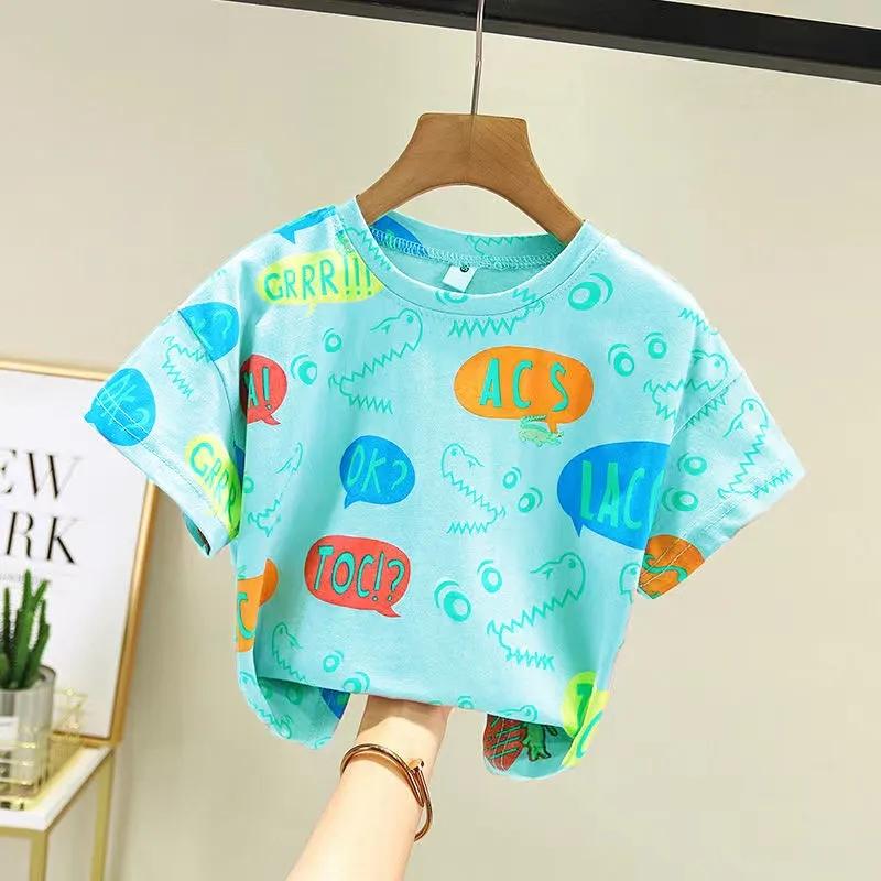 Children's Clothing Boys Short -sleeved T -shirts Summer Bottom Shirt Children's Half -sleeved Male Baby Girl Shirt