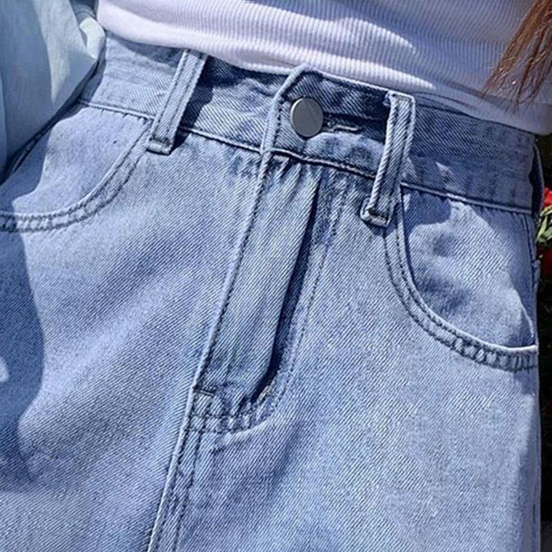 Summer Denim Shorts Women's Loose High Waist Was Thin, Wild Wide-leg Curled A-line Version Type Denim Ladies Shorts with Waist Was Thin