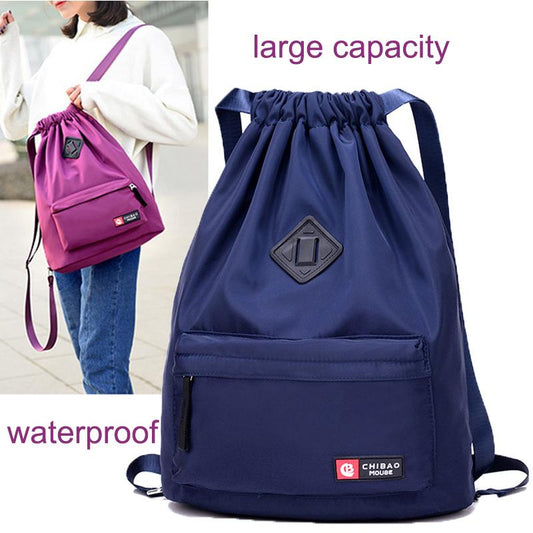 7 Colors Drawstring Travel Backpack Waterproof Nylon Large Capacity Storage Bag Women Shoulder Bag