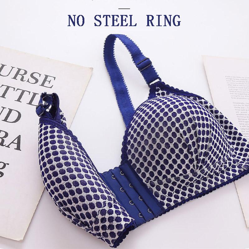 Front Button Type Anti-sagging Gather No Steel Ring Ladies Fat Mother Plus Size Thin Underwear Bra