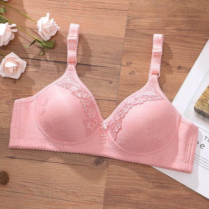 Large Size Thin Section No Steel Ring Women's Underwear Gathered Adjustable Bra Comfortable Upper Support Anti-sagging Soft Skin-friendly Bra