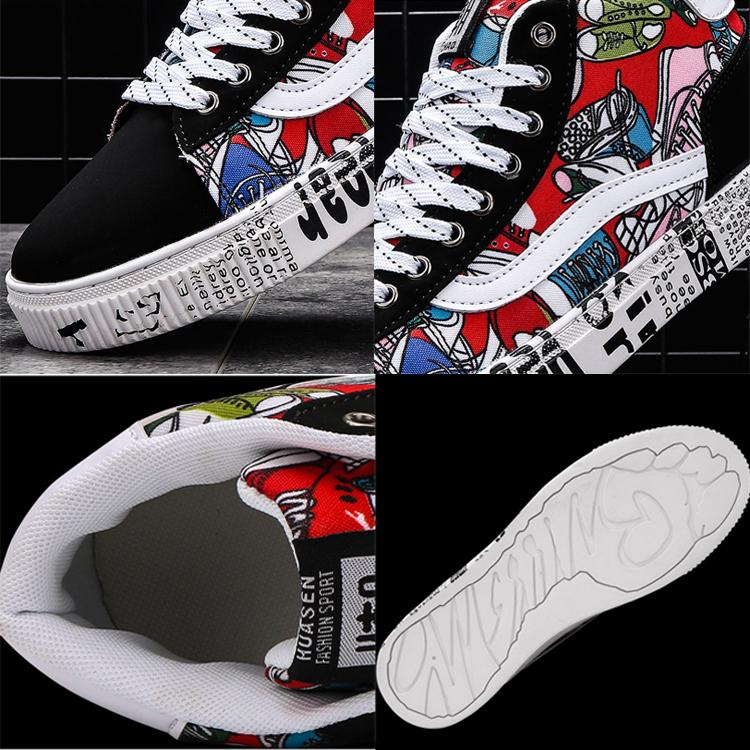 Men Casual Canvas Shoes Fashion Print Sneakers Summer Trainers Leisure Shoes Men's Flats Slip Shoes Chaussures Pour Hommes