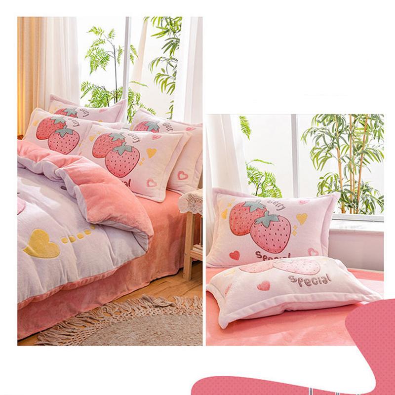 Thick and Large Version of Four-piece Snowflake Velvet Warmth Three-dimensional Velvet Duvet Cover Crystal Velvet Bedding