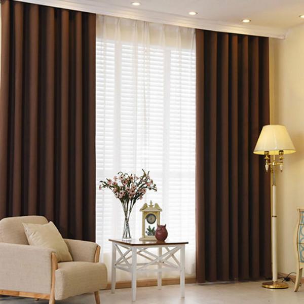 Nordic Simple Modern High-end Finished Curtains Thick Stitching Cotton and Linen Curtains Blackout Curtains for Living Room and Bedroom (150×270cm)