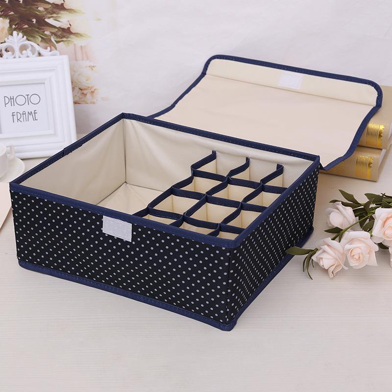 Oxford Cloth 13 Grid Finishing Box Large Capacity Underwear Storage Box Bra Socks Foldable Dustproof Storage Box