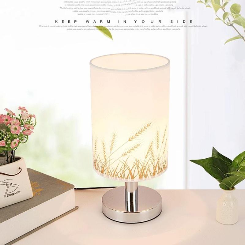 Fabric Table Lamp Bedroom Bedside Simple Modern Creative Decoration Night Light Eye Protection Warm Light Bedside Lamp