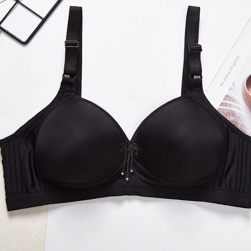 Large Size Thin Breathable Gather No Steel Ring Bra Women's Underwear Anti-sagging Adjustable Breast Bra Underwear Women