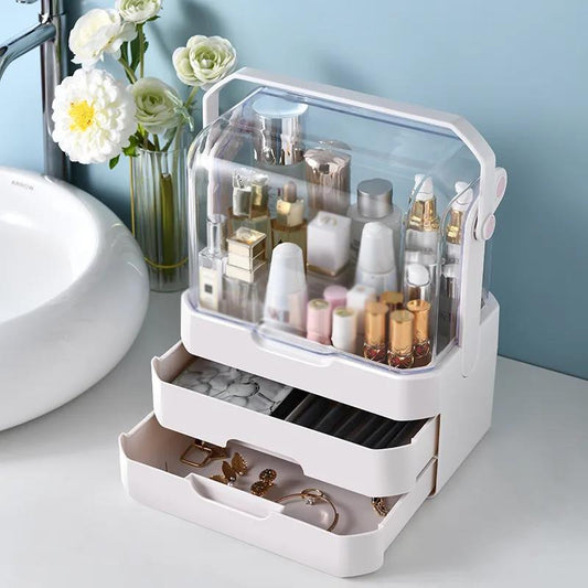 Large Capacity Cosmetic Storage Box Makeup Drawer Organizer Jewelry Nail Polish Makeup Container Desktop Sundries Storage Box