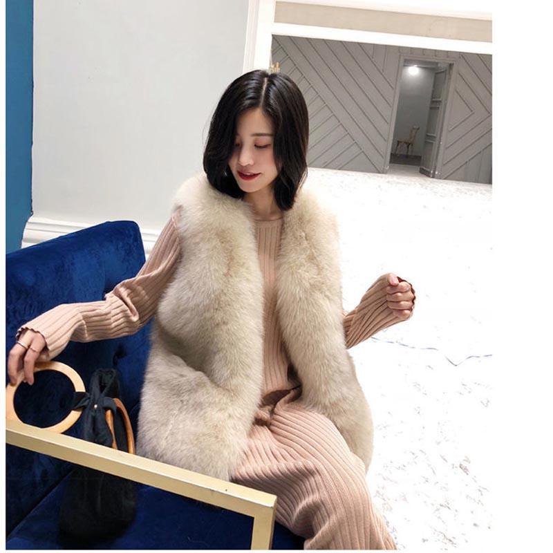 Fur Vest Women's Short Autumn and Winter Imitation Fox Fur Vest Slim Fashion Vest Coat