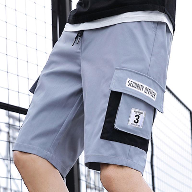 Men's Shorts Overalls Summer Sports and Leisure Fashion Five-point Pants Big Pants 5 Points Loose and Quick-drying Multi-pocket