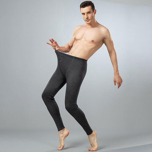 Men Winter Autumn Plus Velvet Thicken Thermal Underwear Tight Pants High Elasticity Comfortable Versatile Soft Lining Male Pajamas Spring Breathable