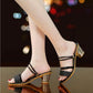 Summer Ladies Sandals and Slippers Thick Heel Mid-heel Fashion Sandals Open Toe Korean Sexy All-match Sandals Women