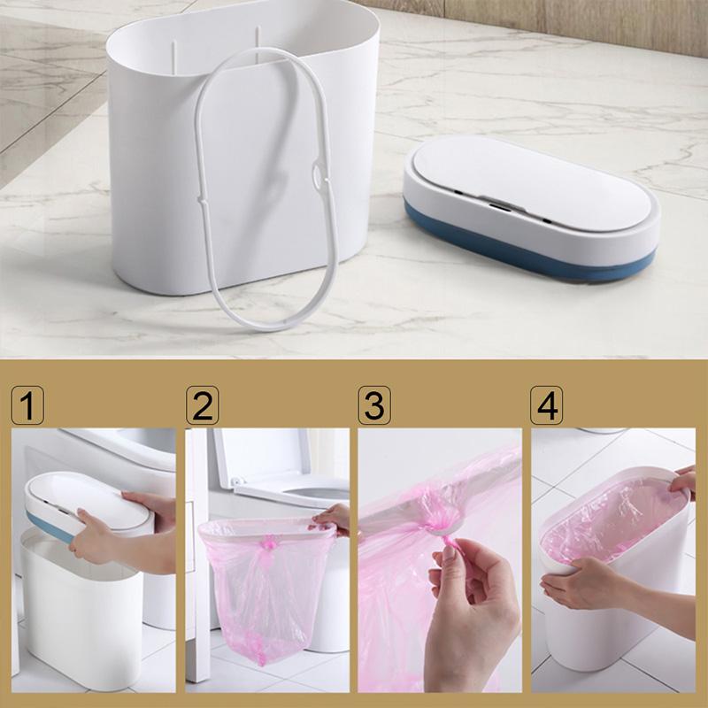 Smart Sensor Trash Can Electronic Automatic Household Bathroom Toilet Bedroom Living room Waterproof Narrow Seam Sensor Bin