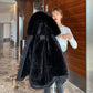 Winter Fashion Trend Mid-length Women's Thick and Loose Fur Collar Student Korean Coat Quilted Jacket