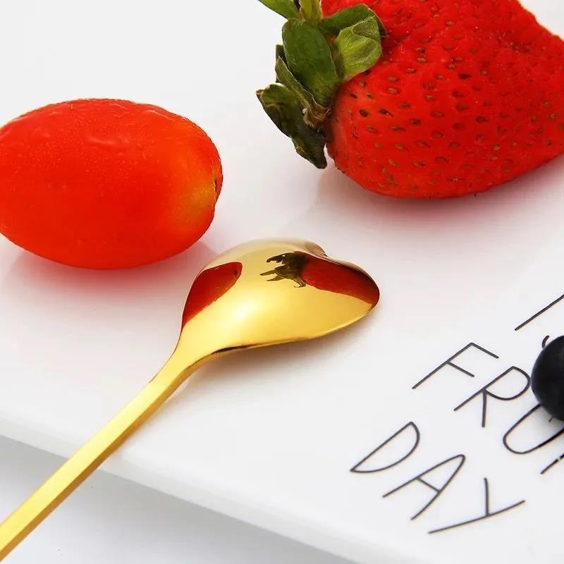 Creative Japanese Gold Stainless Steel Spoon Vintage Golden Coffee Tea Spoon Flower Sugar Dessert Tea Bar Coffee Tableware